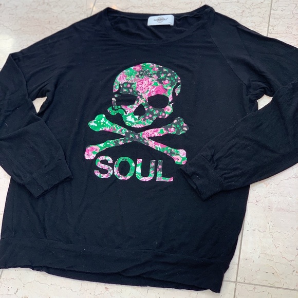 Soulcycle Floral Skull Long Sleeve Top - Picture 4 of 6